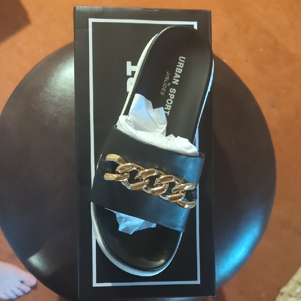 Black and Gold Women's Sandals